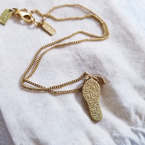 Coach Gold Rhinestone Flip Flop Sandal Charm - Picture 2 of 4